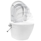 vidaXL Wand-WC ohne Spülrand mit Bidet-Funktion Keramik Weiß