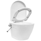 vidaXL Wand-WC ohne Spülrand mit Bidet-Funktion Keramik Weiß