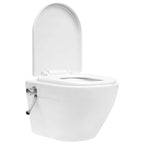 vidaXL Wand-WC ohne Spülrand mit Bidet-Funktion Keramik Weiß