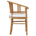 vidaXL Gartenstühle mit Kissen 2 Stk. Teak Massivholz