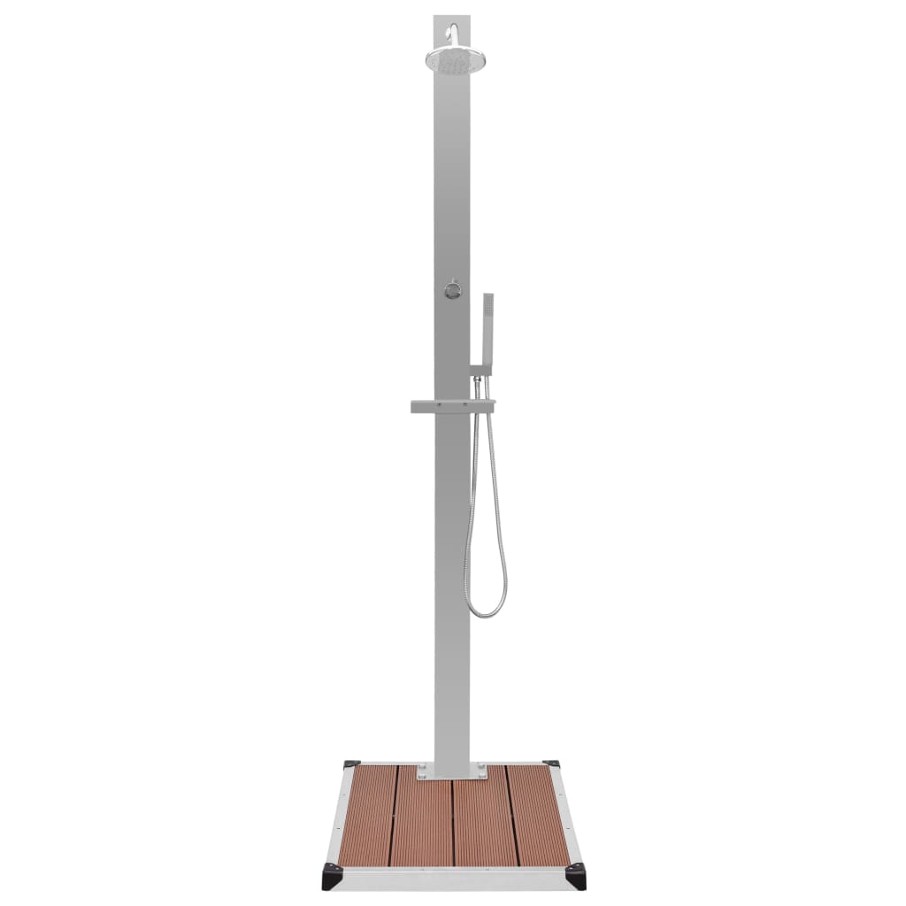 vidaXL Gartendusche mit Bodenelement WPC Edelstahl