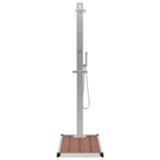 vidaXL Gartendusche mit Bodenelement WPC Edelstahl