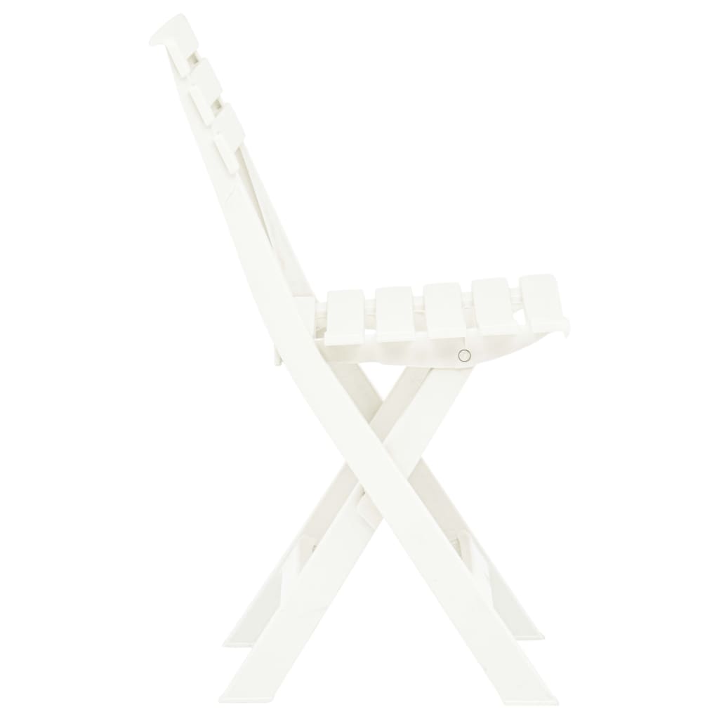 vidaXL Klappbare Gartenstühle 2 Stk. Kunststoff Weiß
