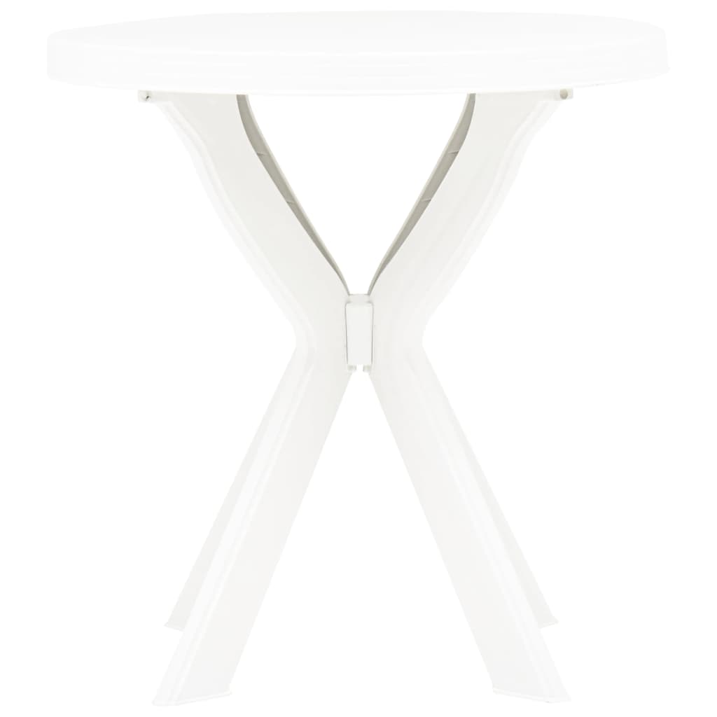 vidaXL Bistrotisch Weiß Ø70 cm Kunststoff