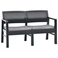 vidaXL 2-Sitzer-Gartenbank mit Auflagen 120 cm Kunststoff Anthrazit