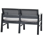 vidaXL 2-Sitzer-Gartenbank mit Auflagen 120 cm Kunststoff Anthrazit