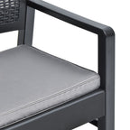 vidaXL 2-Sitzer-Gartenbank mit Auflagen 120 cm Kunststoff Anthrazit