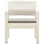 vidaXL 3-tlg. Garten-Lounge-Set Kunststoff Weiß