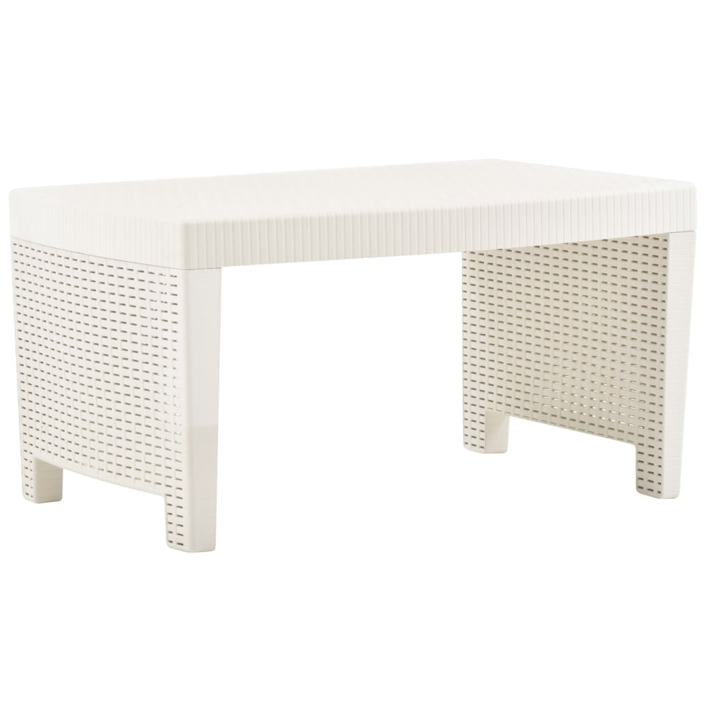 vidaXL 3-tlg. Garten-Lounge-Set Kunststoff Weiß