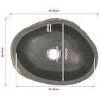 vidaXL Waschbecken Flussstein Oval (29-38)x(24-31) cm