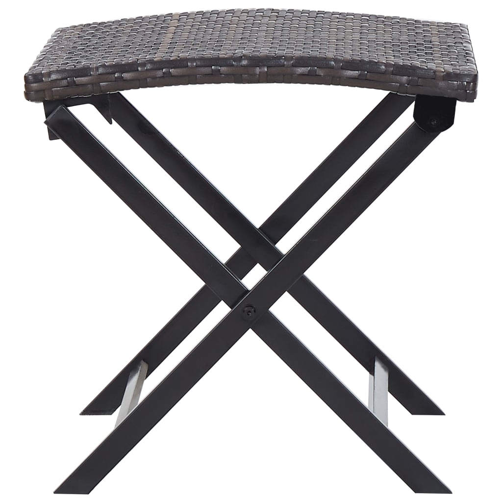 vidaXL Klapphocker Poly Rattan Braun