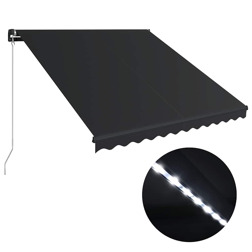 vidaXL Markise Manuell Einziehbar mit LED Anthrazit