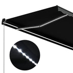 vidaXL Markise Manuell Einziehbar mit LED Anthrazit