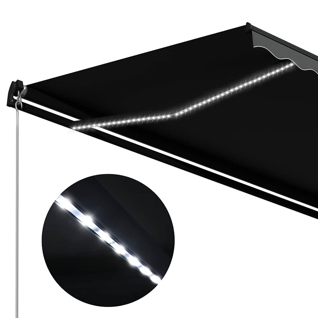 vidaXL Markise Manuell Einziehbar mit LED Anthrazit