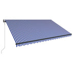 vidaXL Markise mit Windsensor & LED Blau und Weiß