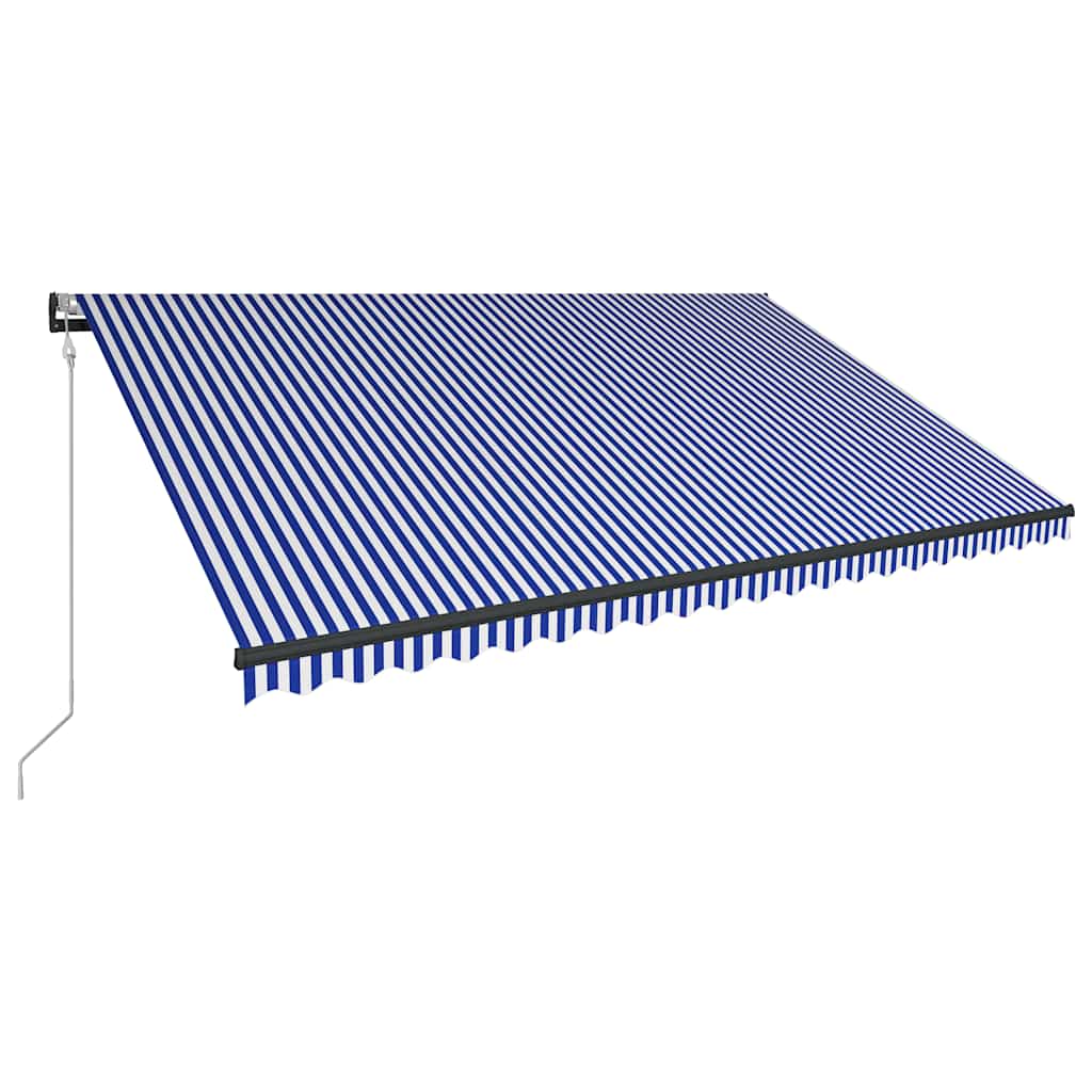vidaXL Markise mit Windsensor & LED Blau und Weiß