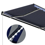 vidaXL Markise mit Windsensor & LED Blau und Weiß