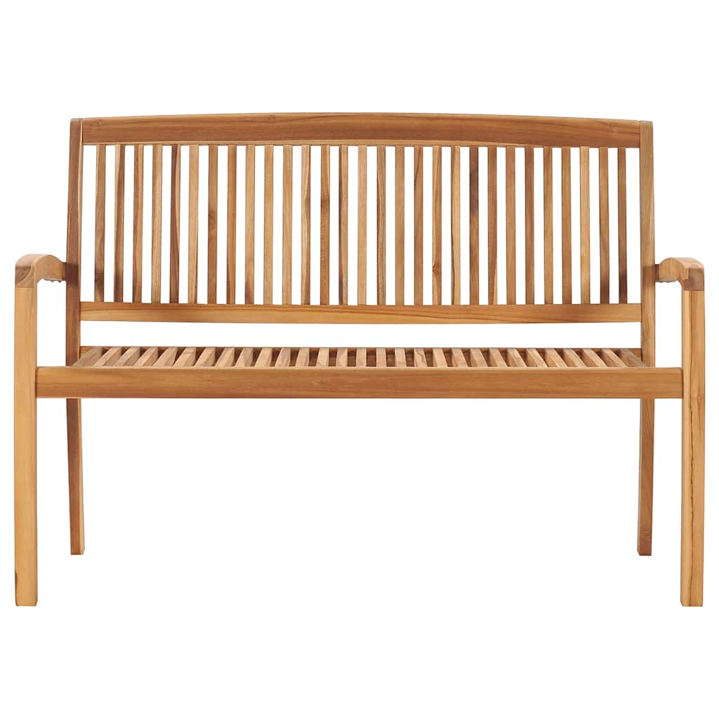 vidaXL Gartenbank 2-Sitzer Stapelbar 120 cm Massivholz Teak