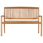 vidaXL Gartenbank 2-Sitzer Stapelbar 120 cm Massivholz Teak