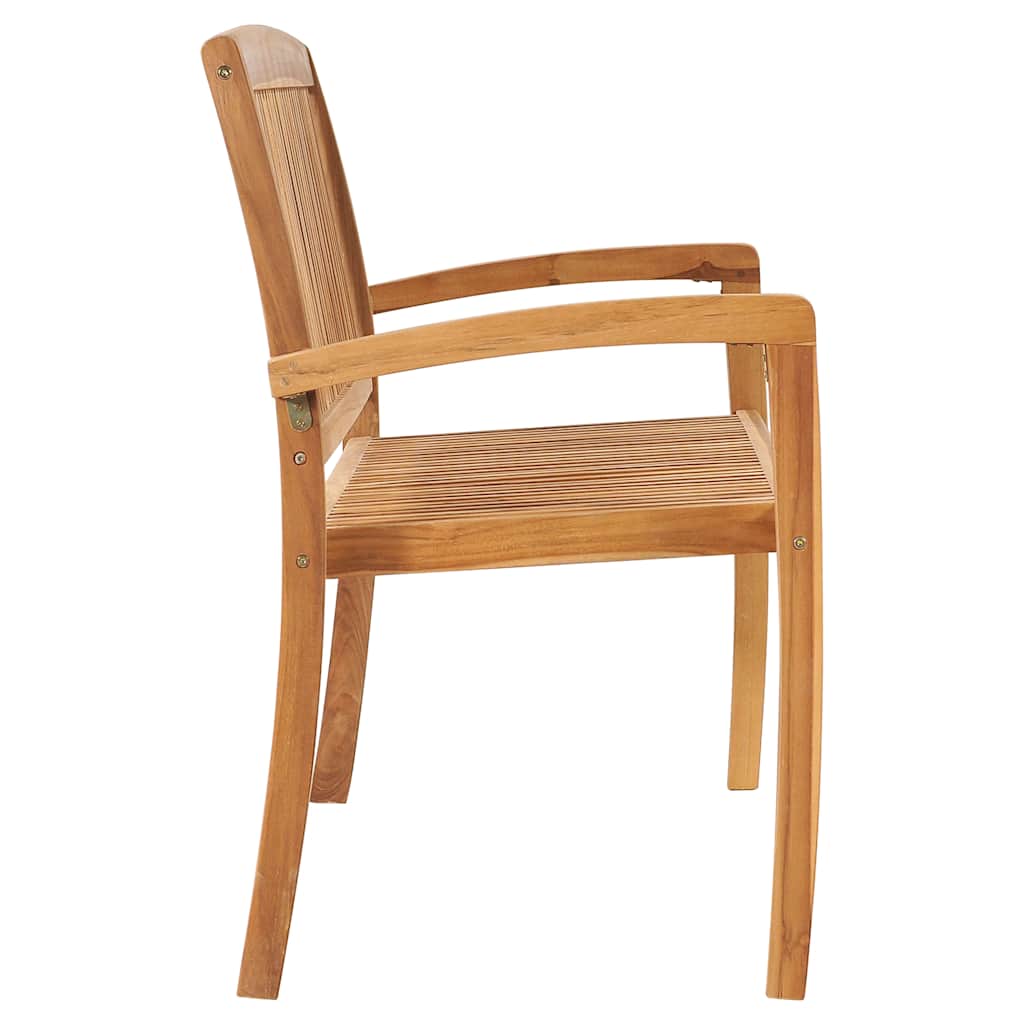 vidaXL Gartenbank 2-Sitzer Stapelbar 120 cm Massivholz Teak