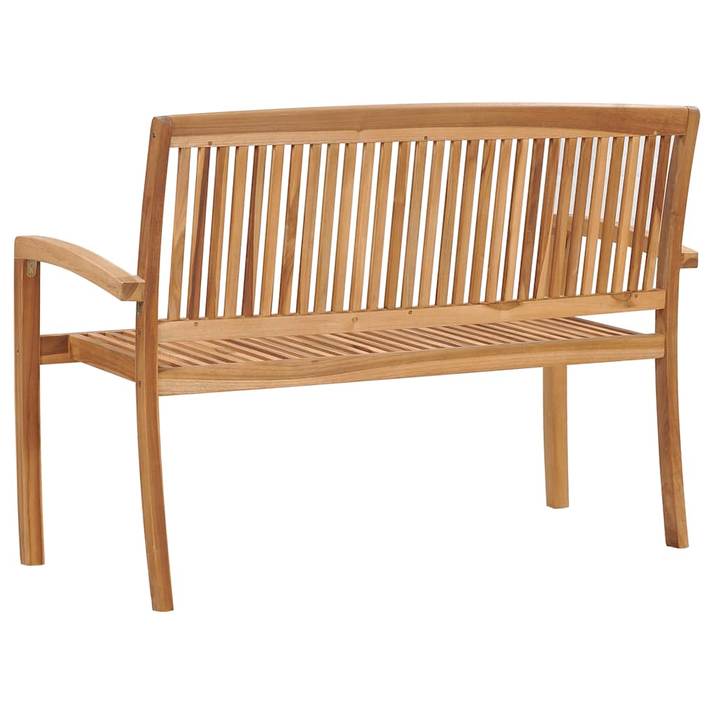 vidaXL Gartenbank 2-Sitzer Stapelbar 120 cm Massivholz Teak
