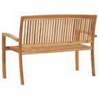 vidaXL Gartenbank 2-Sitzer Stapelbar 120 cm Massivholz Teak