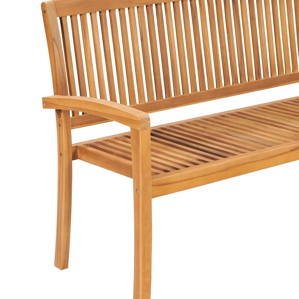 vidaXL Gartenbank 3-Sitzer Stapelbar 159 cm Massivholz Teak