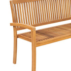 vidaXL Gartenbank 3-Sitzer Stapelbar 159 cm Massivholz Teak