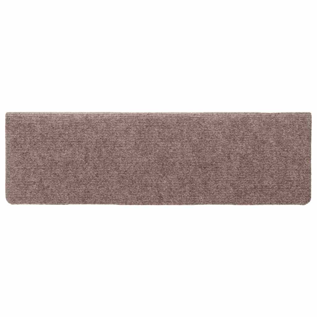 vidaXL Stufenmatten Selbstklebend 15 Stk. 65x21x4 cm Hellbraun Rechteckiger Rand