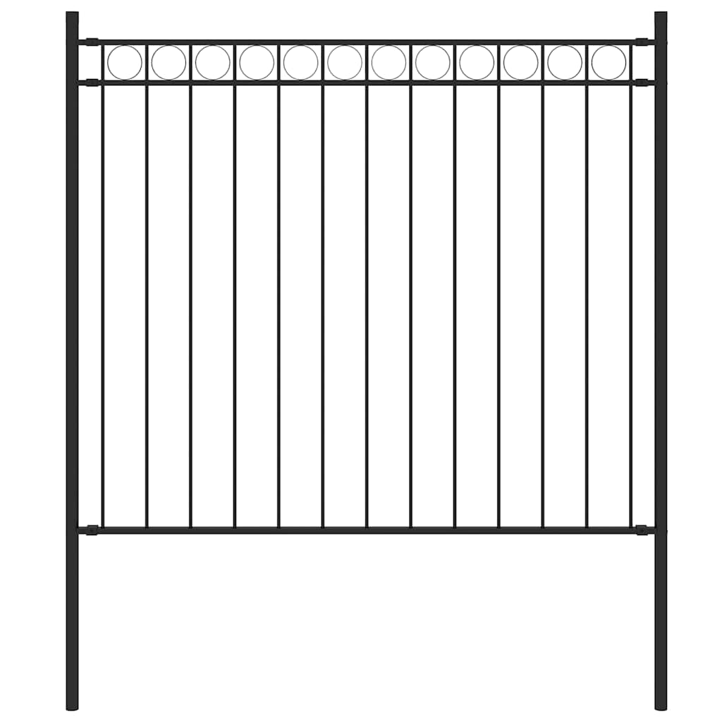 vidaXL Gartenzaun ASSEN Stahl 1,7 x 0,8 m Schwarz