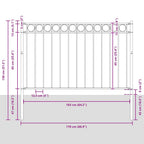 vidaXL Gartenzaun ASSEN Stahl 1,7 x 0,8 m Schwarz