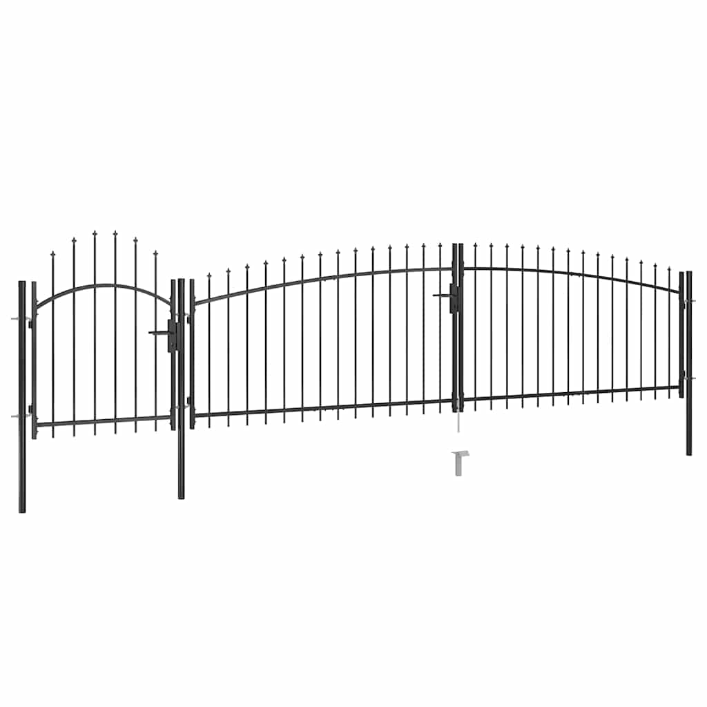 vidaXL Gartentor Woerden mit Speerspitze 5x1 m Schwarz
