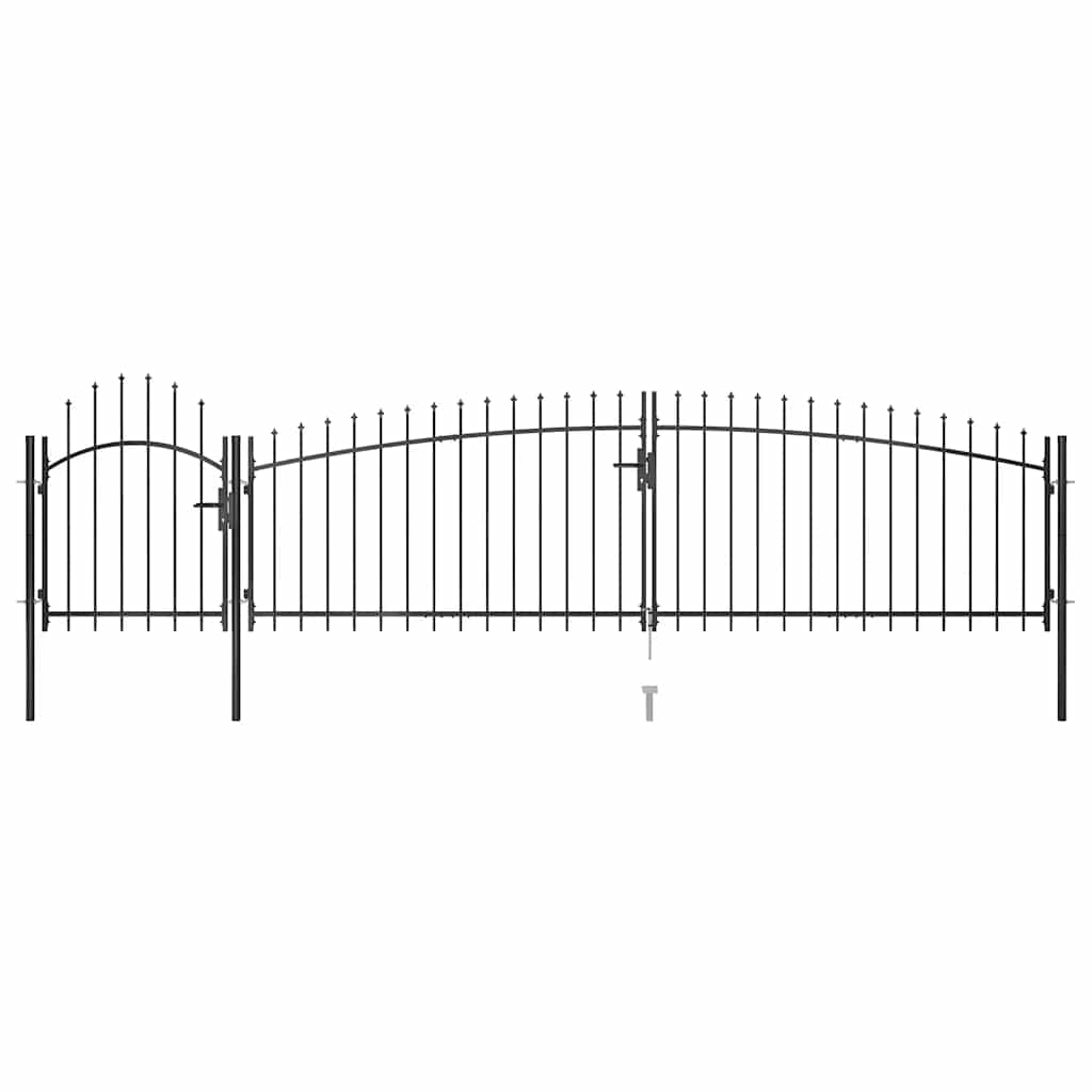 vidaXL Gartentor Woerden mit Speerspitze 5x1 m Schwarz