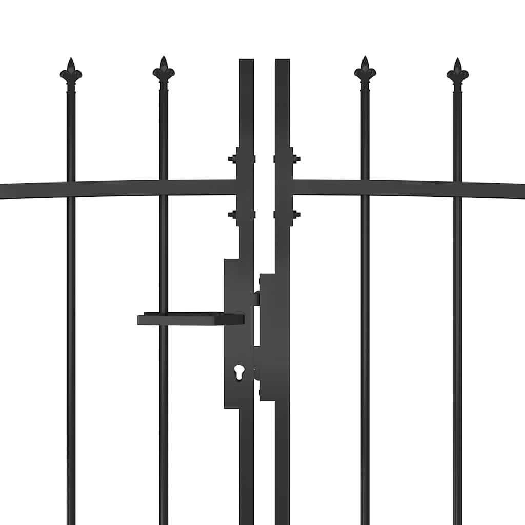 vidaXL Gartentor Woerden mit Speerspitze 5x1 m Schwarz
