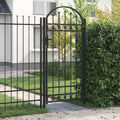 vidaXL Gartentor ASSEN mit Bogenabschluss Stahl 102 x 150 cm Schwarz