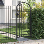 vidaXL Gartentor ASSEN mit Bogenabschluss Stahl 102 x 150 cm Schwarz