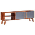 vidaXL TV-Schrank Grau Massivholz