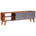 vidaXL TV-Schrank Grau Massivholz