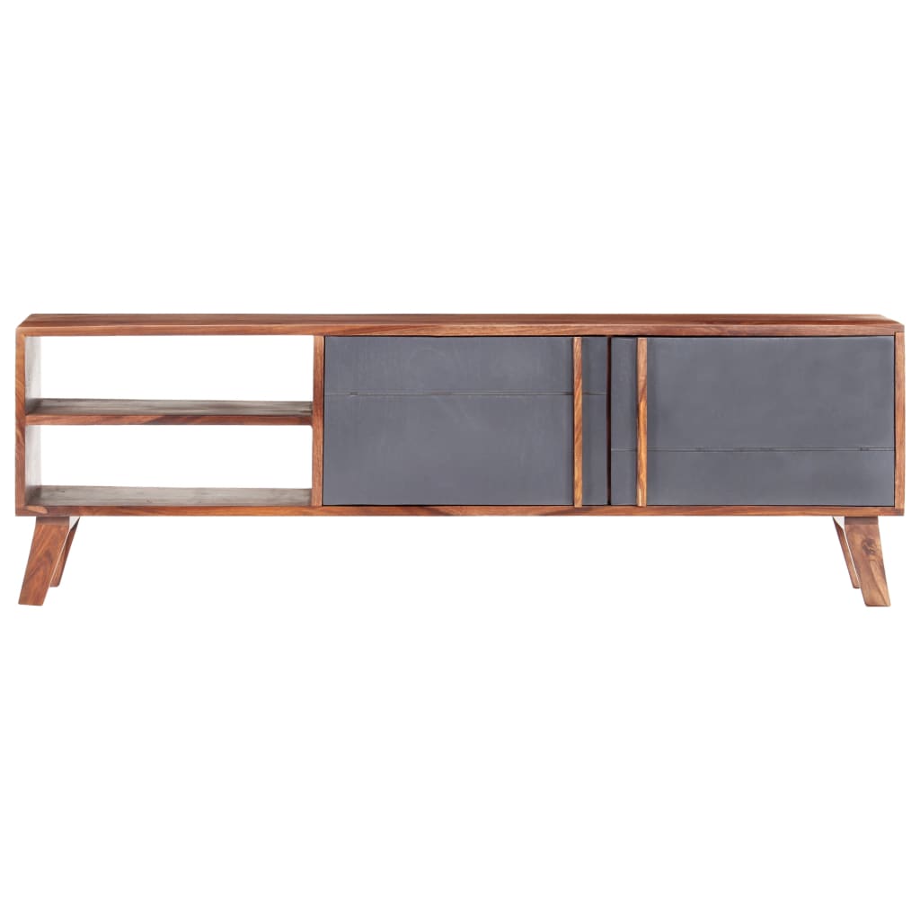 vidaXL TV-Schrank Grau Massivholz
