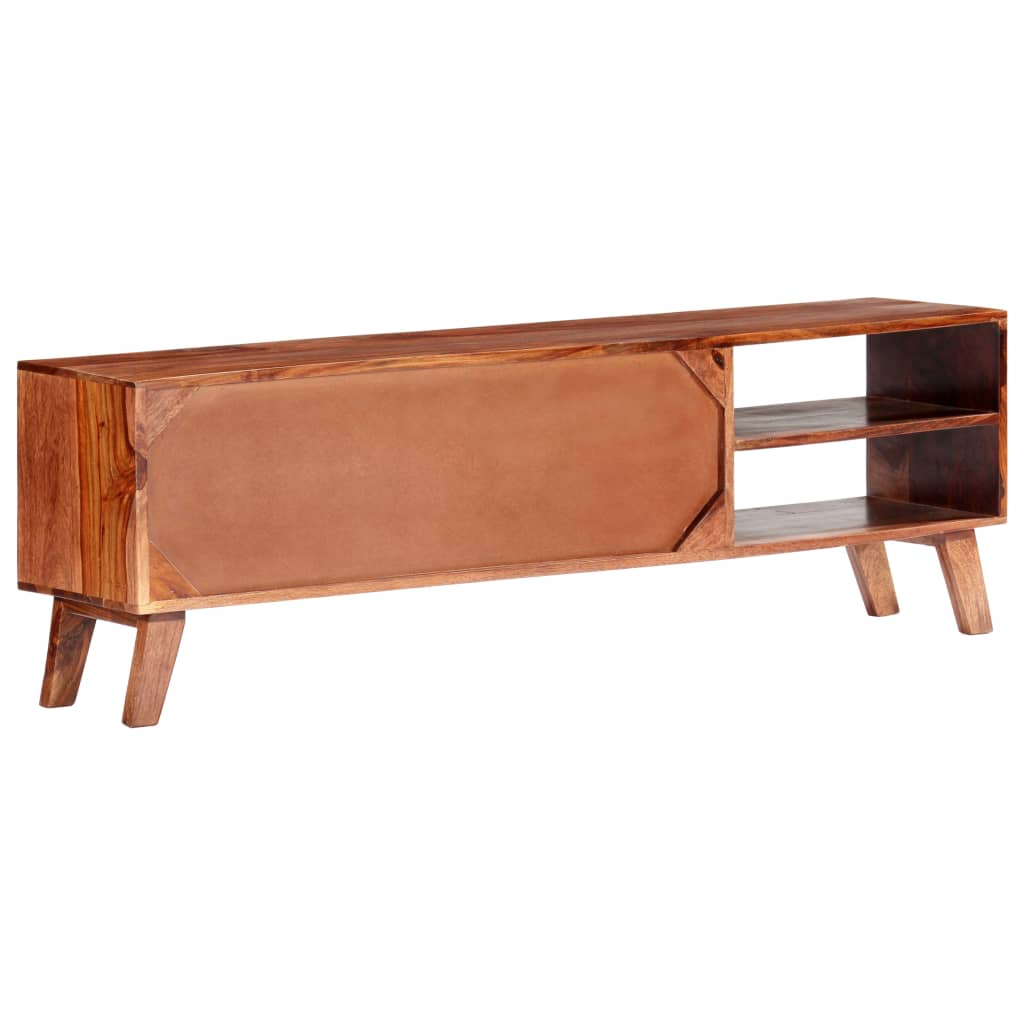 vidaXL TV-Schrank Grau Massivholz