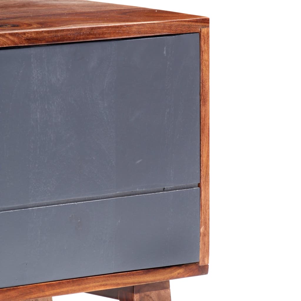 vidaXL TV-Schrank Grau Massivholz