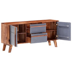 vidaXL Sideboard Grau Massivholz