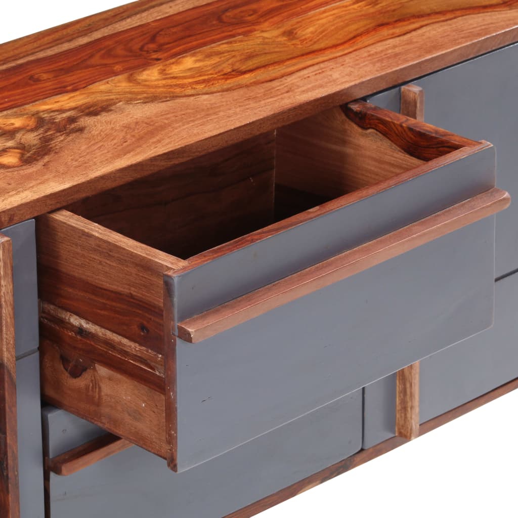 vidaXL Sideboard Grau Massivholz