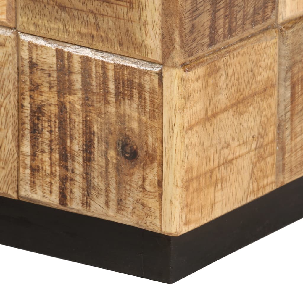 vidaXL Couchtische 2 Stk. in Block-Design Raues Mango-Massivholz
