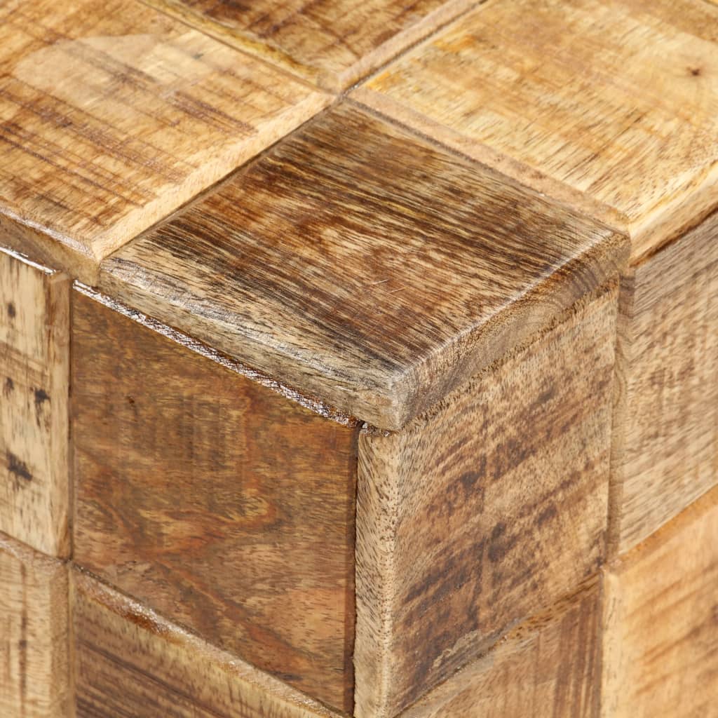 vidaXL Couchtische 2 Stk. in Block-Design Raues Mango-Massivholz