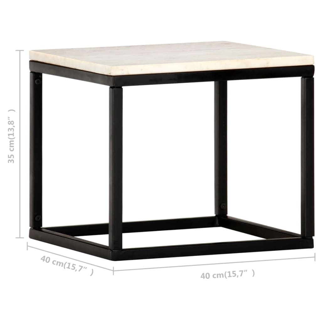 vidaXL Couchtisch Weiß Echtstein in Marmoroptik