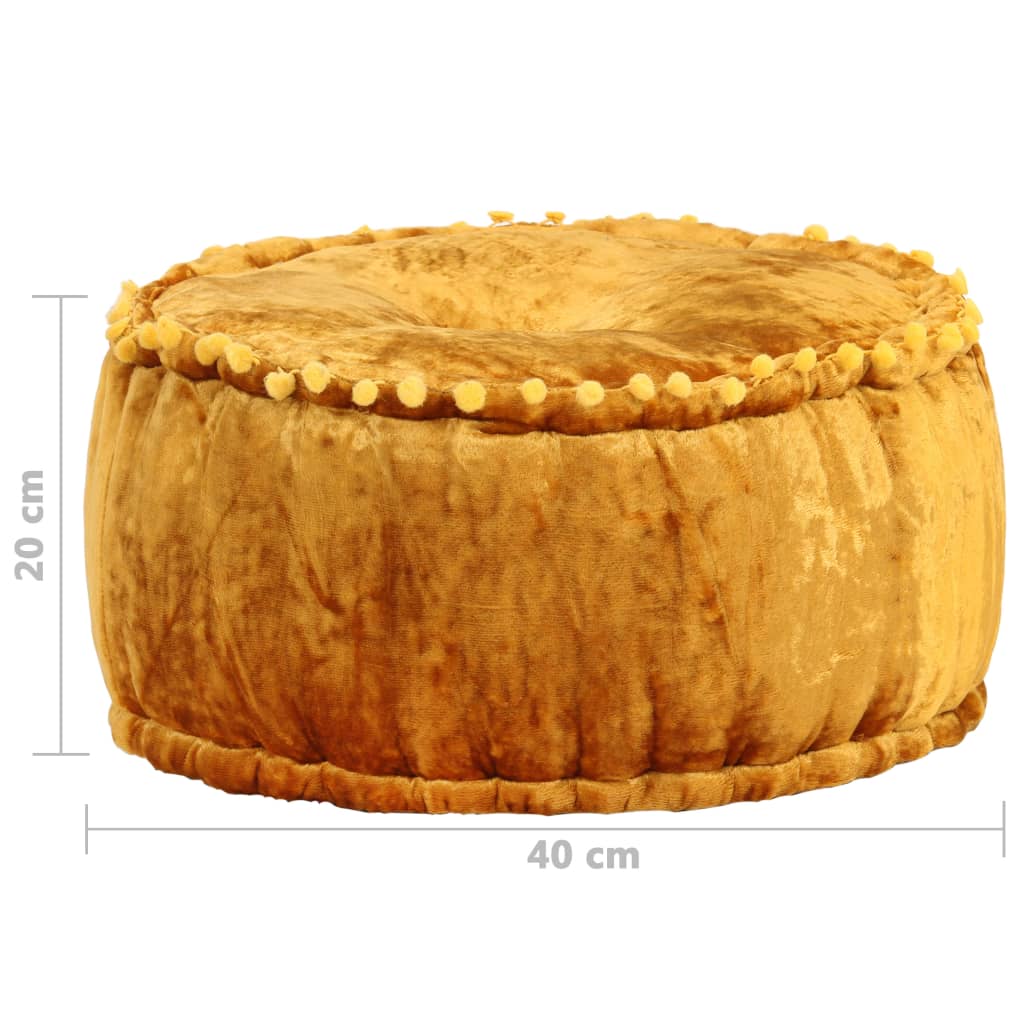 vidaXL Pouf Rund Samt 40x20 cm Senfgelb