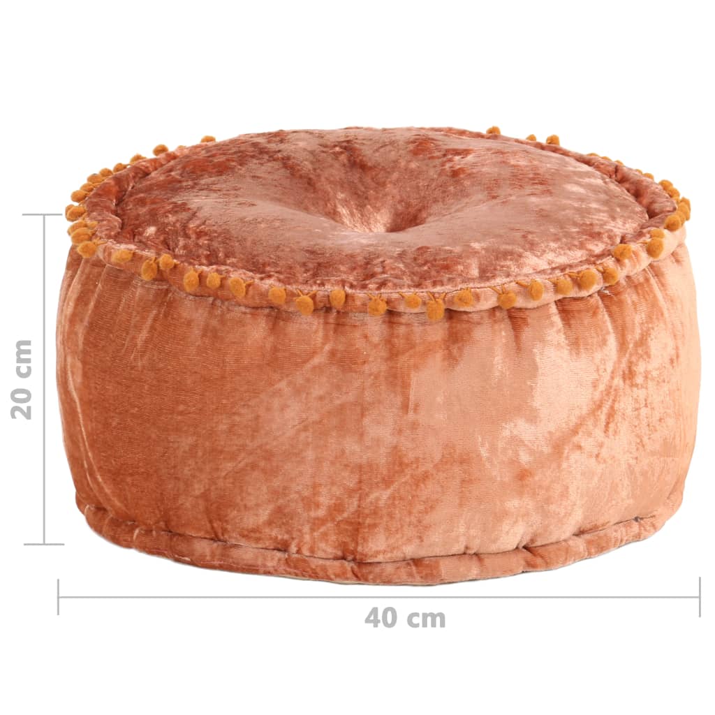 vidaXL Pouf Rund Samt 40x20 cm Rostbraun