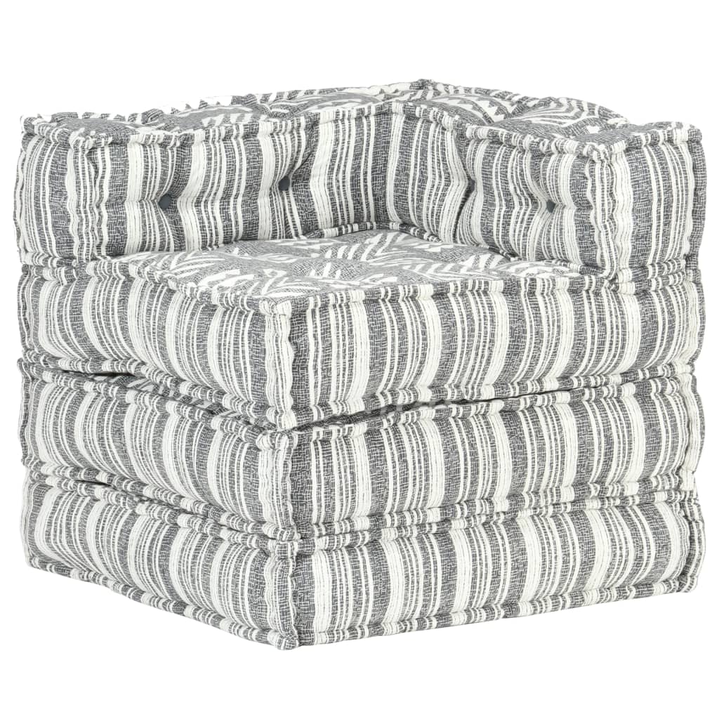 vidaXL Modularer Pouf Grau Gestreift Stoff