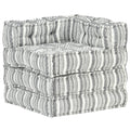 vidaXL Modularer Pouf Grau Gestreift Stoff